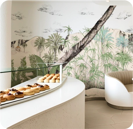 Minimalist modern cafe bakery